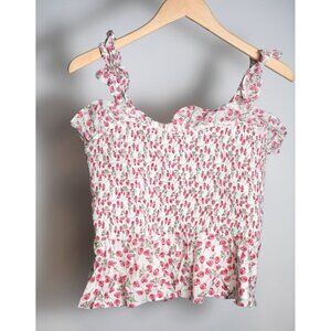 J. Crew Liberty Fabric Smocked Tank Top Small Floral Pattern Size M